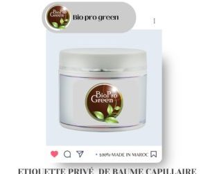Bio Pro Green : étiquette privée de baume capillaire
