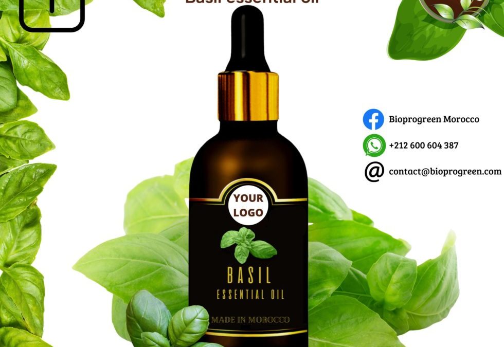 Basil essential oil with private label